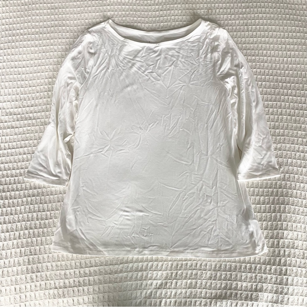 A New Day White 3/4 Sleeve stretch tee shirt Medium